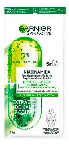 Mascarilla Facial En Tela Garnier Skin Active Efecto Detox G