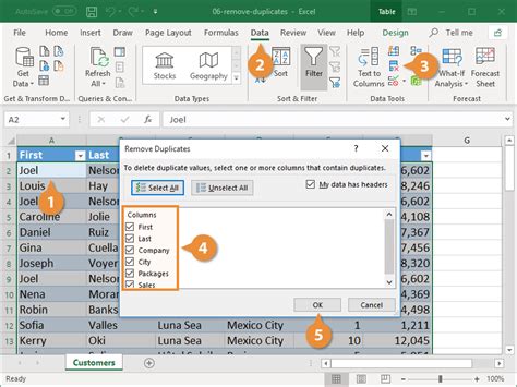 Excel Remove Duplicates Customguide