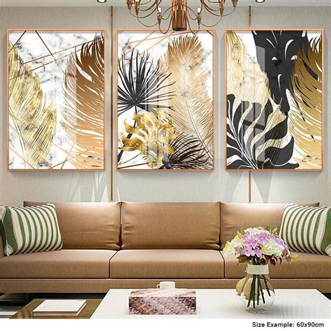 Maybe you would like to learn more about one of these? Nordic Tropical Gold Leaves Abstract Wall Art Posters Fine ...