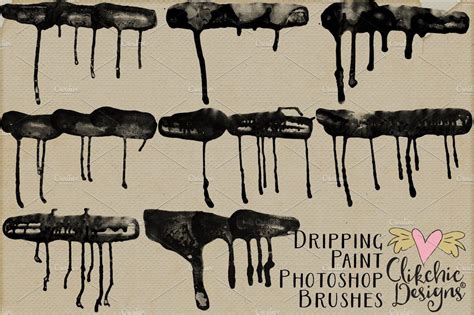 Dripping Paint Photoshop Brushes Dripping Paint By Clikchicdesign My