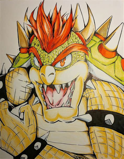 bowser drawing by tigerwearmanga on deviantart