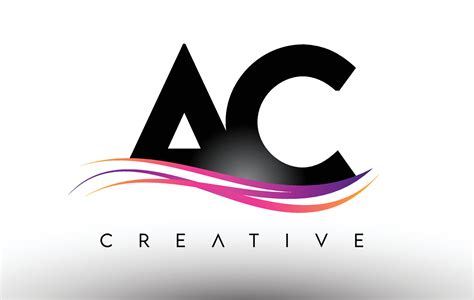 Ac Logo Letter Design Icon Ac Letters With Colorful Creative Swoosh