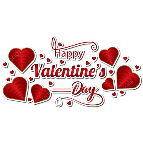 Happy Valentine Day Typography With Hearts Happy Valentines Day Happy