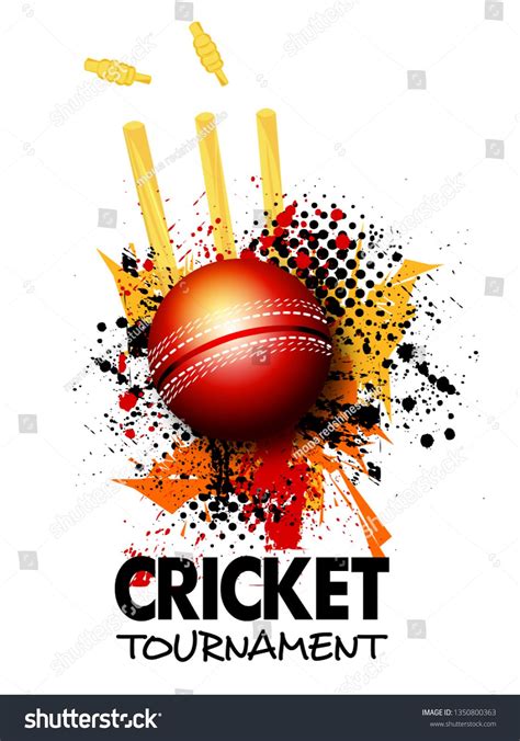 Live Cricket Poster Or Banner Design With Illustration Of Ball Wicket