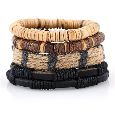 Aliexpress Com Buy Set Pcs Leather Bracelet Handmade Wristband