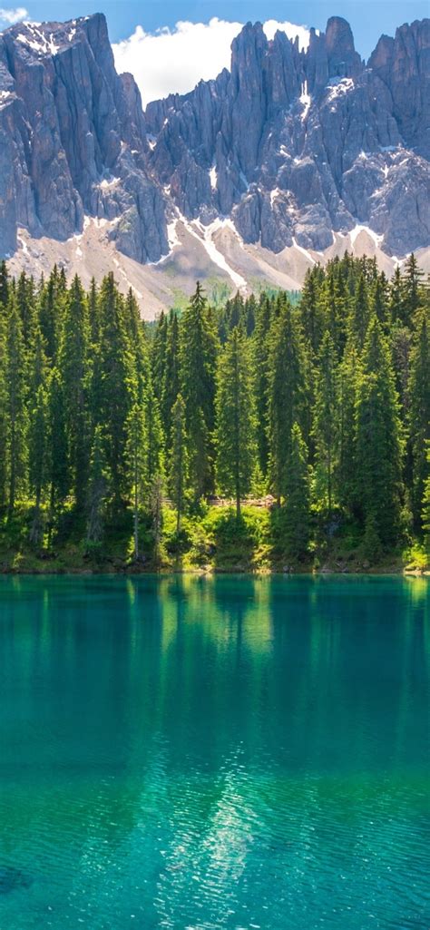 Download Karersee Lake In Dolomites Mountains Italy Hd Wallpaper