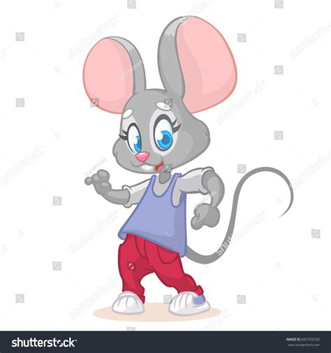 Illustration Dancing Mouse Hipster Cartoon Mouse Stock Vector Royalty
