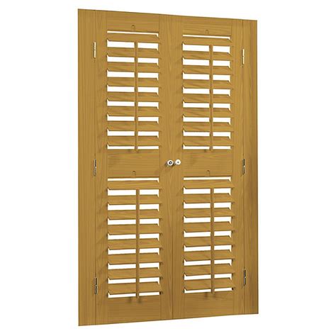 Allen Roth 35 In 37 In W X 54 In L Plantation Golden Oak Faux Wood