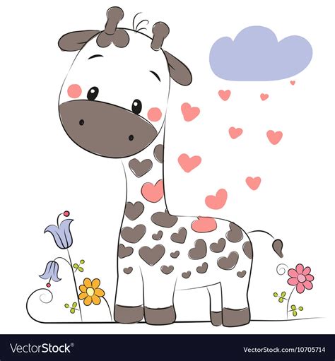 Cute Cartoon Giraffe Royalty Free Vector Image