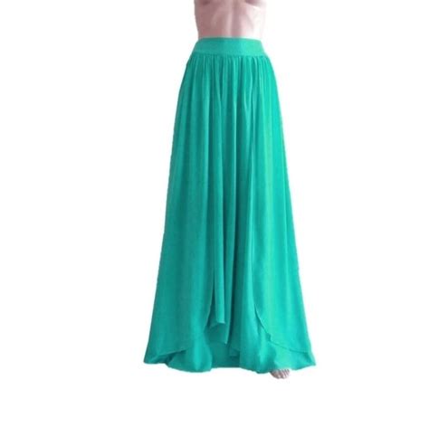 Turquoise Maxi Skirt Turquoise Bridesmaid Skirt Long Evening Etsy