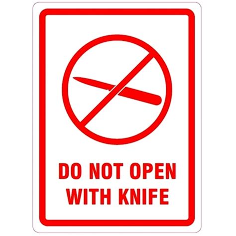 Do Not Open With Knife Parcel Labels