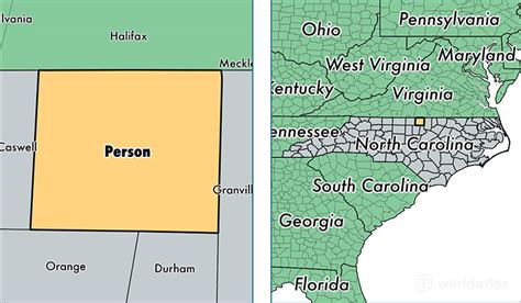 Person County North Carolina Map Of Person County Nc Where Is