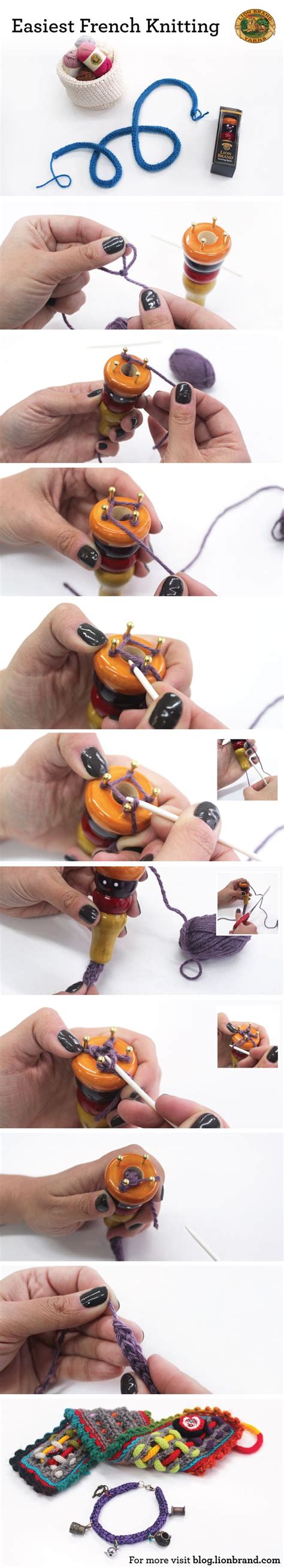 French knitting is one of those skills, like making pom poms, that i think lots of us learn when we french knitting is simple and its really portable too. Learn French Knitting with our Easy Photo Tutorial | Spool ...