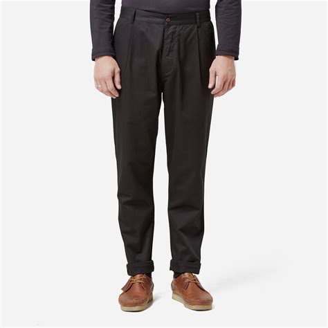 Lyst Universal Works Twill Pleated Pant In Black For Men