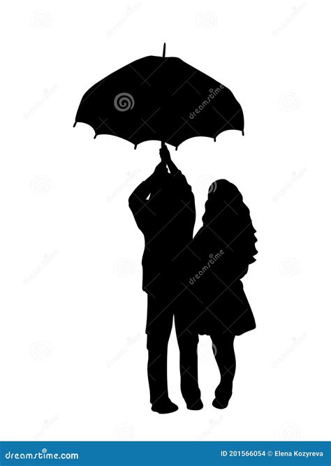 Melted Crayon Art Umbrella Couple Silhouette