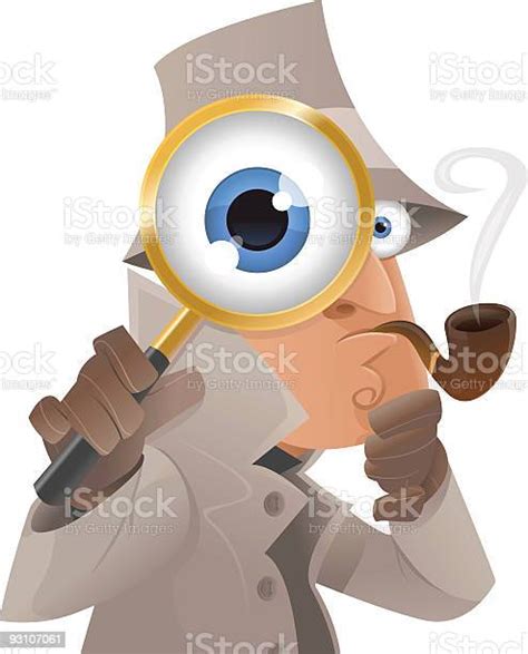 Detective Illustration With Glasses Stock Illustration Download Image