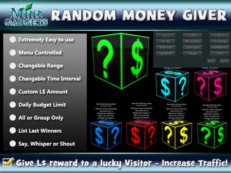 Second Life Marketplace Ultimate Random Money Giver Increase