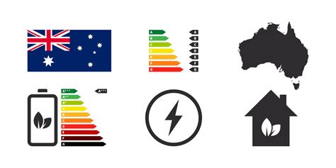 Insígnias De Eficiência Energética Da Austrália ícones De Desempenho Energético Gráfico De