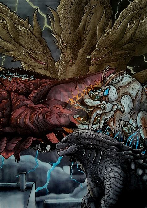 Godzilla King Ghidorah Rodan Mothra Kotm By Churroninja On Deviantart