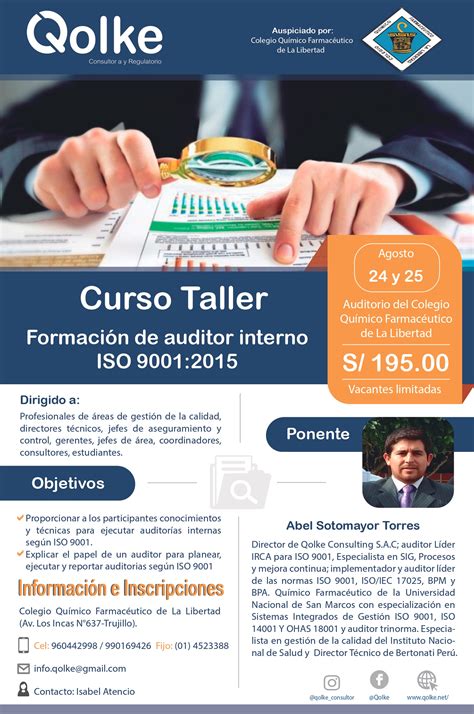 Curso Taller Formación De Auditor Interno Iso 90012015 Qolke