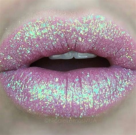 Glittered Lips Labios Brillantes Labios Maquillaje