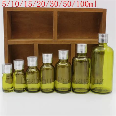 Green Essential Oil Bottles With Silver Aluminum Cap16pc Refillable Homemade Glass Empty