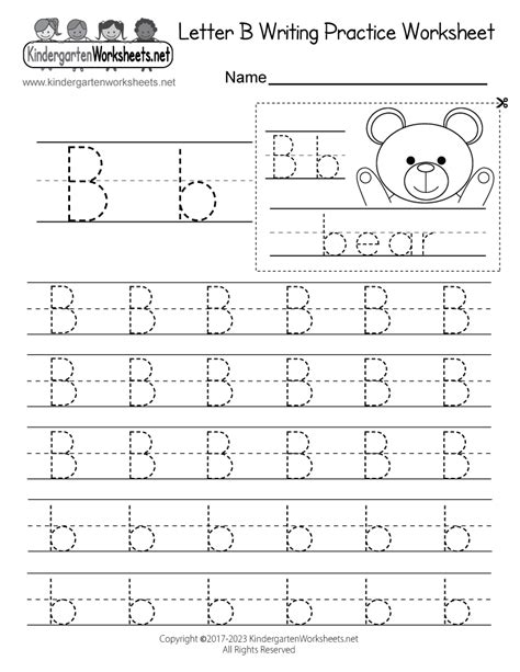 Letter B Kindergarten Worksheets Printable Kindergarten Worksheets