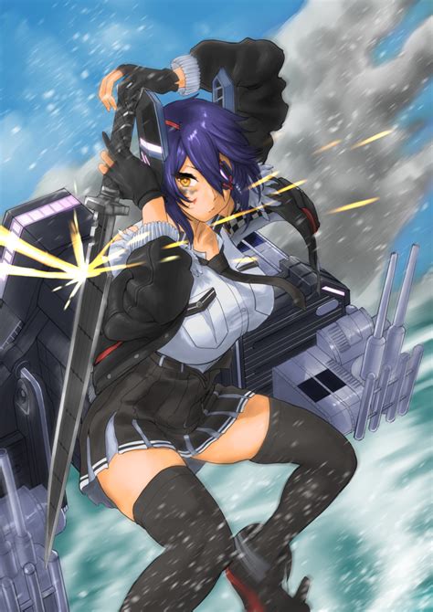 Mrdotd Tenryuu Kancolle Kantai Collection Checkered Neckwear Commentary Request Highres