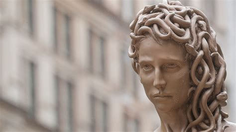 A New Statue Depicting Medusa Holding A Mans Severed Head Symbolises