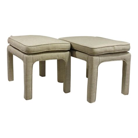 Upholstered Parson Style Stools A Pair Chairish