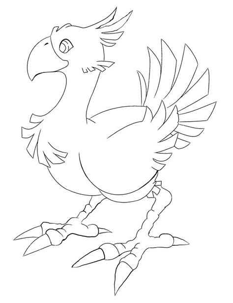 All games best games fantasy series final fantasy video game addiction chrono trigger great videos kingdom hearts colouring pages. Chocobo from Final Fantasy Line Art for coloring. (With ...