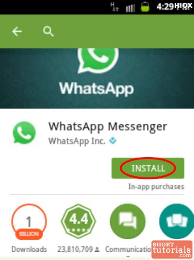 Click Install Whatsapp
