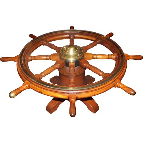Ship wheel nautical themed coffee table. 19th c Ship's Wheel Coffee Table from nhantiquecoop on ...