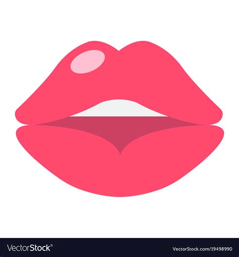 Red Lips Flat Icon Valentines Day And Romantic Vector Image