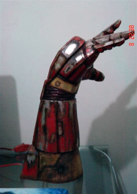This is my tony stark costume! Iron Man's hand repulsor turned into a battle damaged lamp