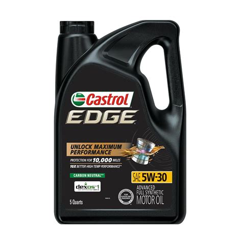 Castrol Edge 5w 30 Full Synthetic Engine Oil 5 Quart