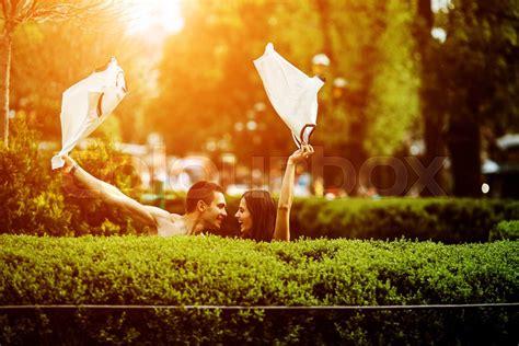 Couple Undress In The City Stock Image Colourbox