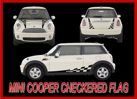 Mini Cooper Checkered Flag Vinyl Decal Kit 2007 2013 Stripe Factory Ebay