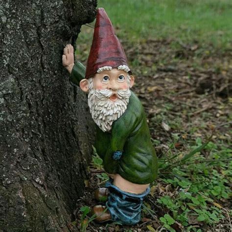 Funny Garden Gnome Statue Resin Home Lawn Ornament Figure Sculpture