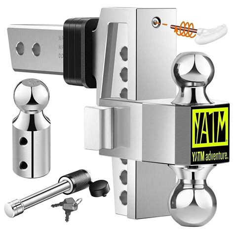 Yatm Trailer Hitch Fits Inch Receiver Adjustable Drop Hitch Lbs Ebay