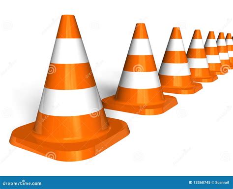 Row Of Traffic Cones Stock Illustration Illustration Of Construction