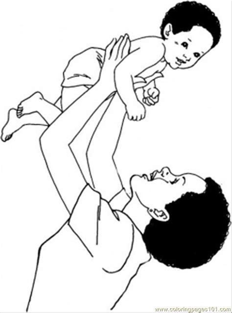 Dad With Son Coloring Page - Free Holidays Coloring Pages