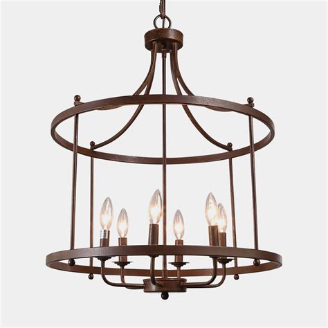 Get lighting at the best price anywhere. Farmhouse/ Transitional 6 Lights Drum Pendant Lighting for ...