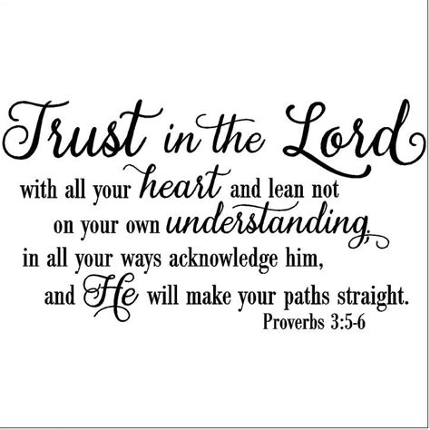 Trust In The Lord With All Your Heart Proverbs 3 5 6 Vinyl Lettering