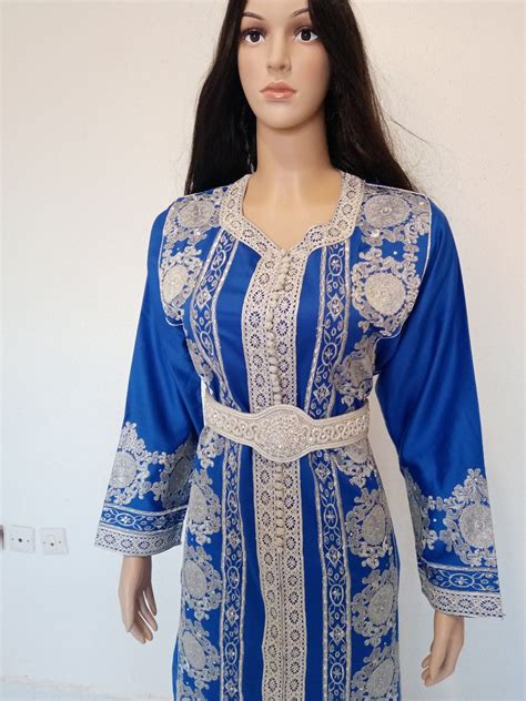 Moroccan Kaftan Embroidered Moroccan Dress Bridal Etsy
