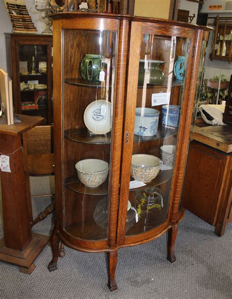 Bargain John S Antiques Antique Oak China Cabinet Original Finish Bargain John S Antiques