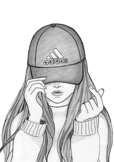 How To Draw A Girl With Cap In 2020 Art Drawings