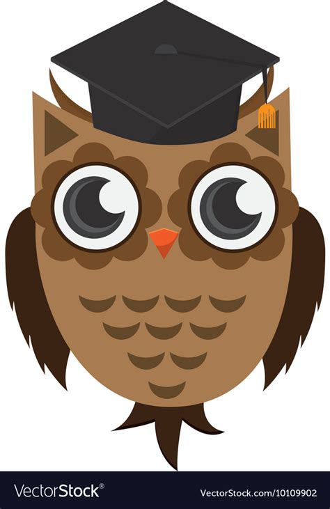 Owl Cartoon With Graduation Cap Icon Royalty Free Vector