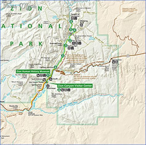 Zion National Park Map Tourist Attractions
