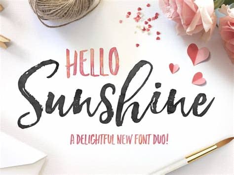 Hello sunshine script has a large variety of alternate characters ,allowing you to make each word look completely unique to the next! Hello Sunshine Font Duo | Fonts / Typography - Graphic ...